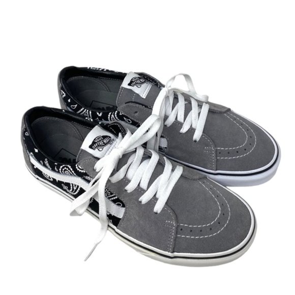 VANS Sk8-Low Shoe Suede Casual Paisley Gray Sneakers For Women Skate VN0A5KXDBGJ - Picture 4 of 10